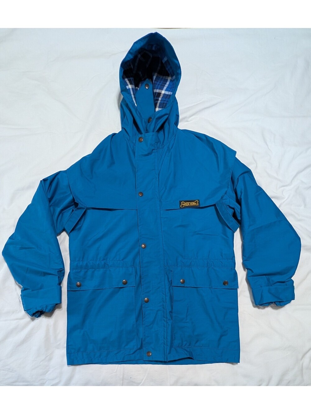 Vintage Driza-Bone Bushman Coat Blue Hooded Cape Jacket Australia XS 3